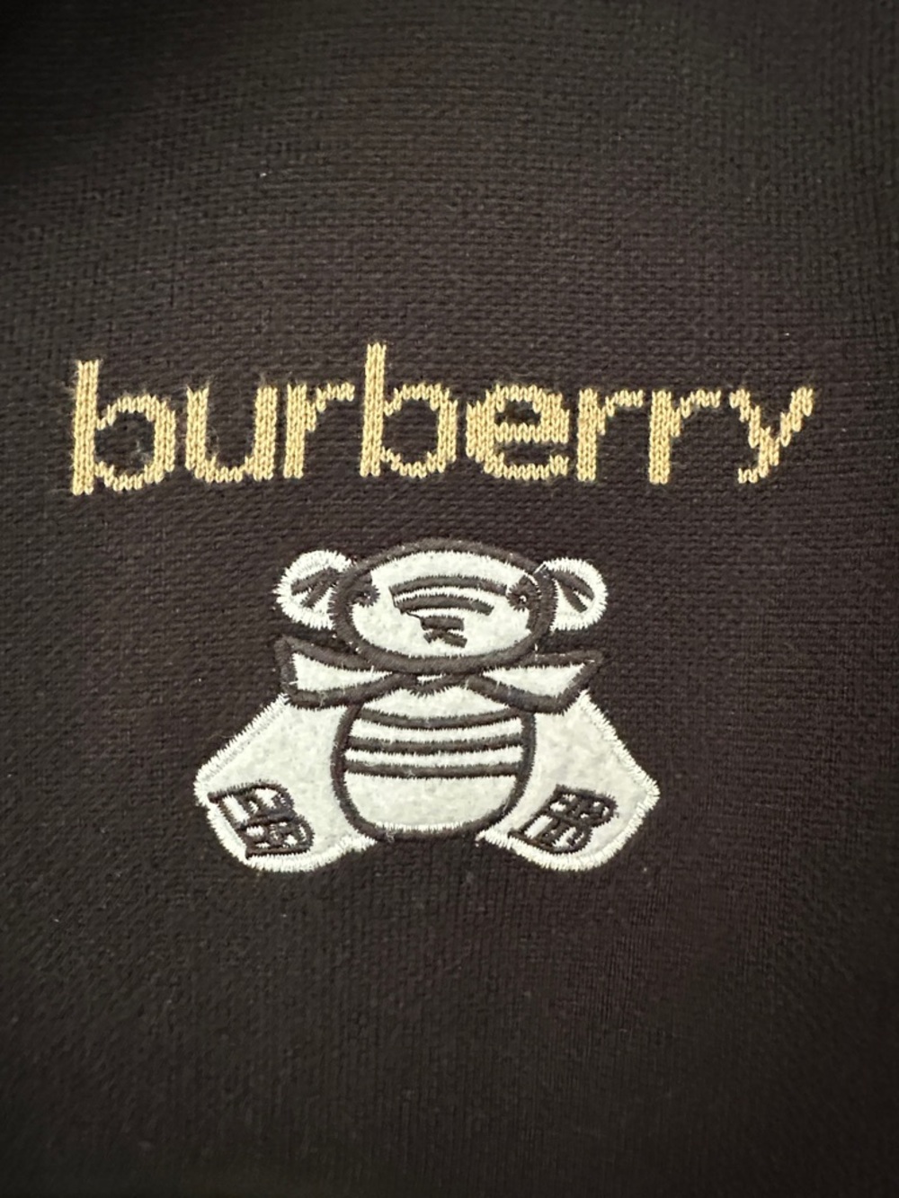 Burberry Black Zip Cardigan with Beige & Red Check Trim - Picture 2 of 5